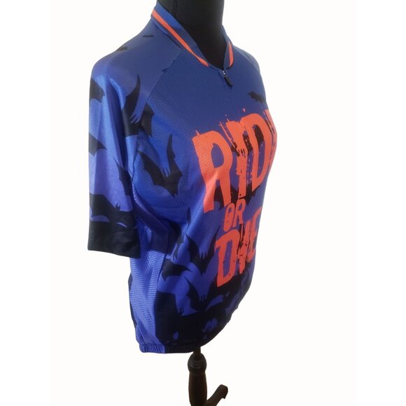 Cycle-Run Men's Short Sleeve Cycling Jersey Ride or Die Purple Size 2XL - Picture 4 of 8